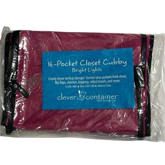 Clever Container 16-Pocket Pink Closet Cubby with Hanging Rail - Picture 3 of 4